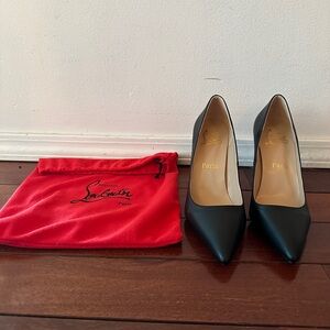 Black Napa leather red bottom shoes size 8 (39)
